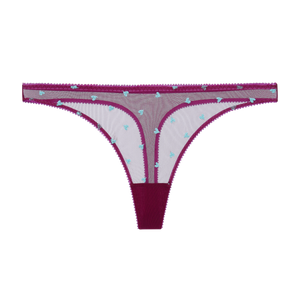 Beatrix Heart Embroidery Thong