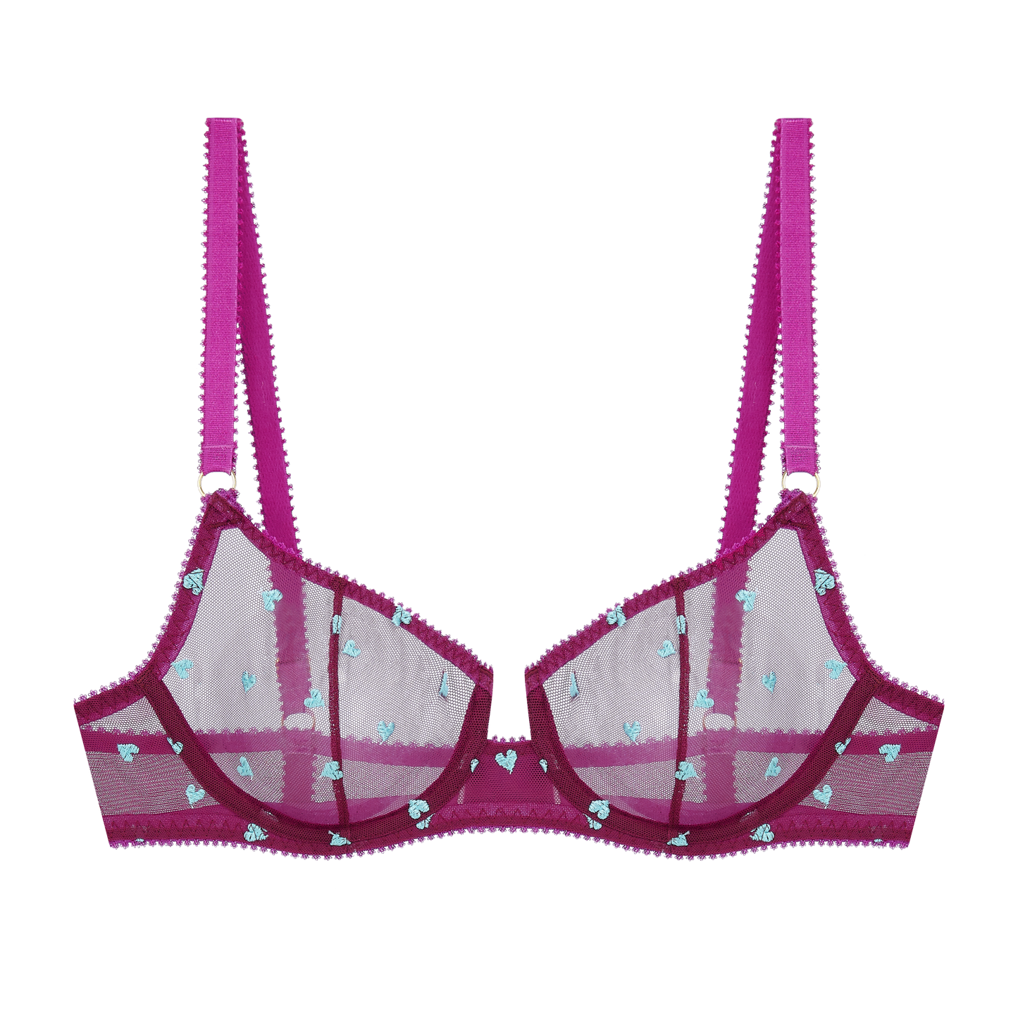 Beatrix Heart Embroidery Underwire Bra