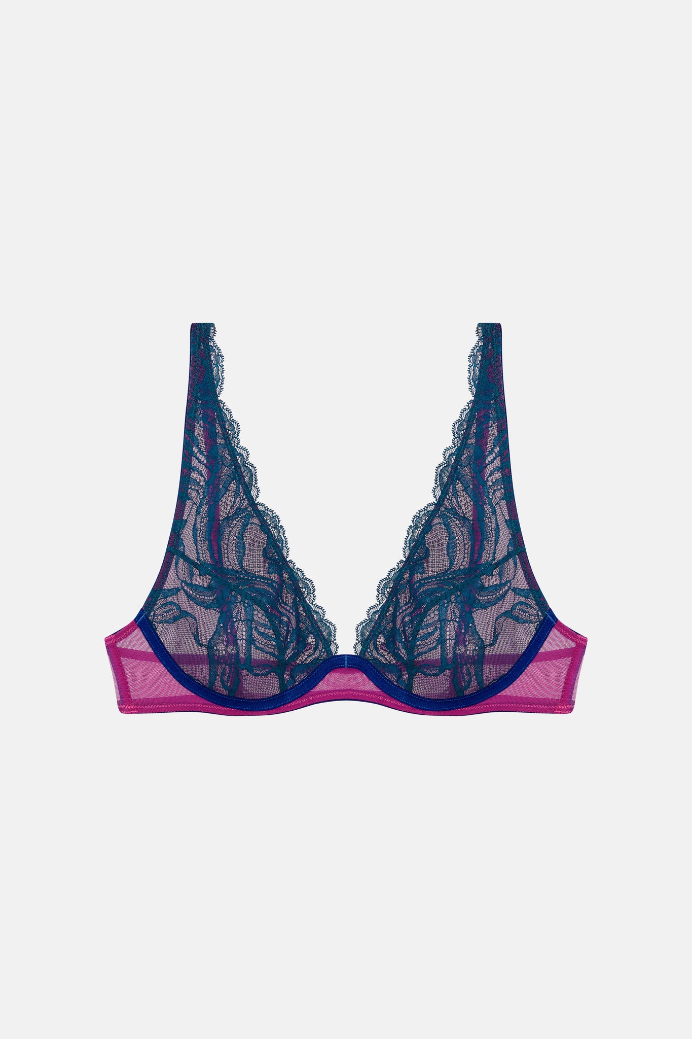 FLOATING UNDERWIRE BRA-TEXTURED PEACOCK - ShopperBoard