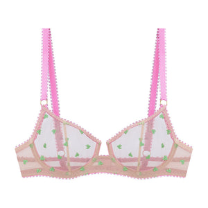 Bessie Heart Embroidery Underwire Bra