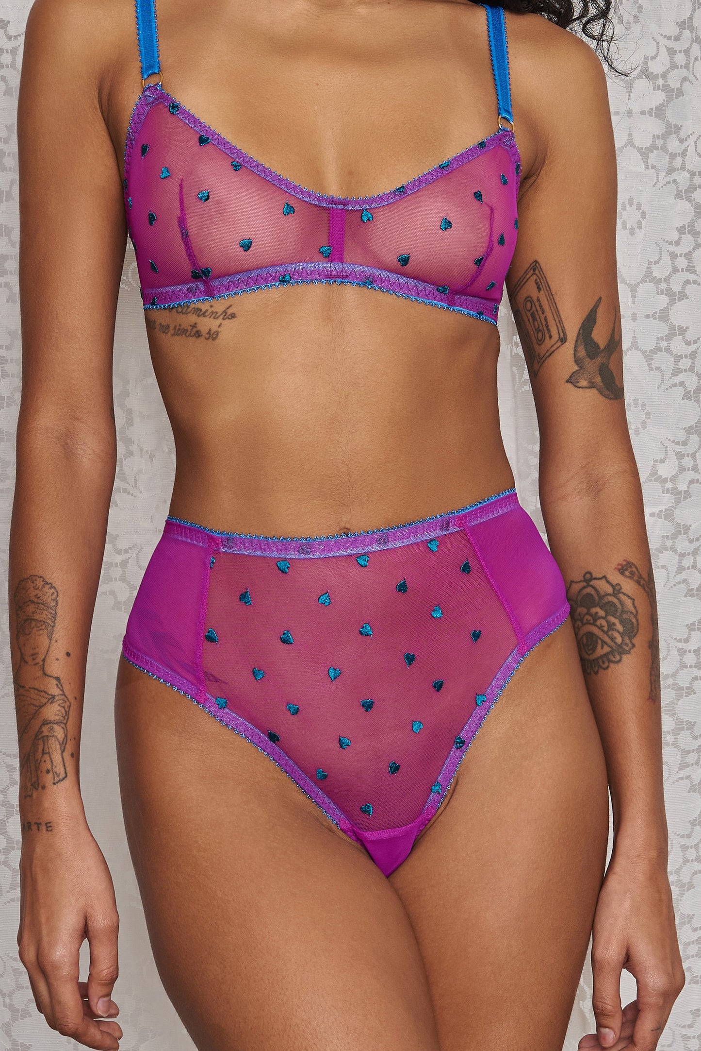 Mabel Heart Embroidery High Waist Knicker