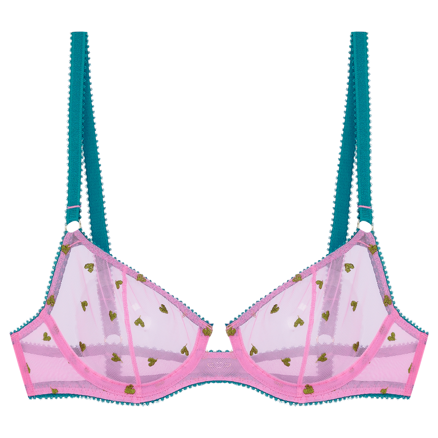 Elfie Heart Embroidery Underwire Bra