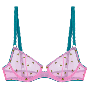 Elfie Heart Embroidery Underwire Bra