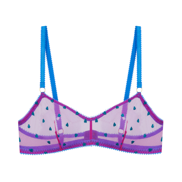 インドミティーラ画Ｂ HeartEmbroidery_SoftBra_Purple