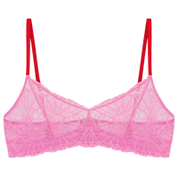 Dora Larsen Frankie Lace-trimmed Stretch-satin Bralette In Pink