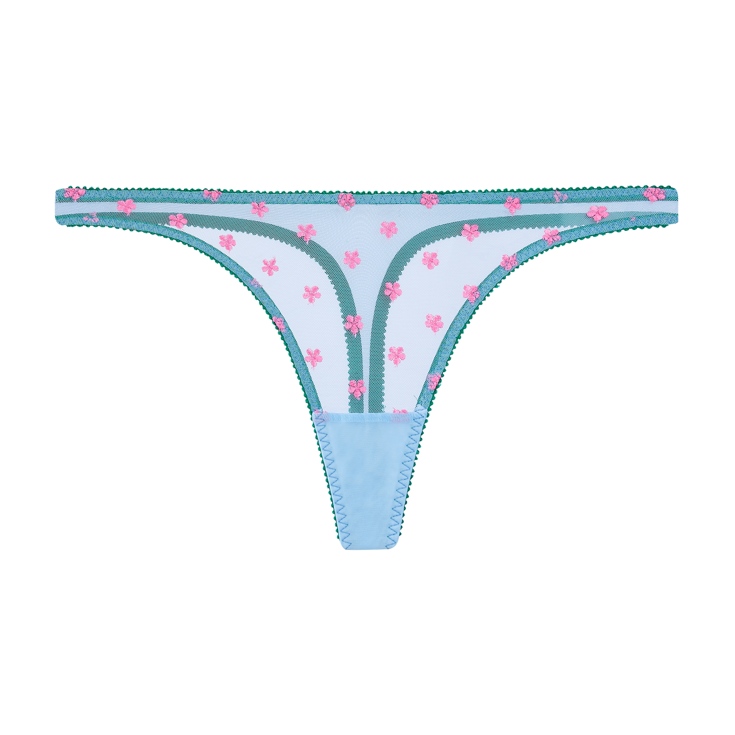 Sage Embroidery Thong